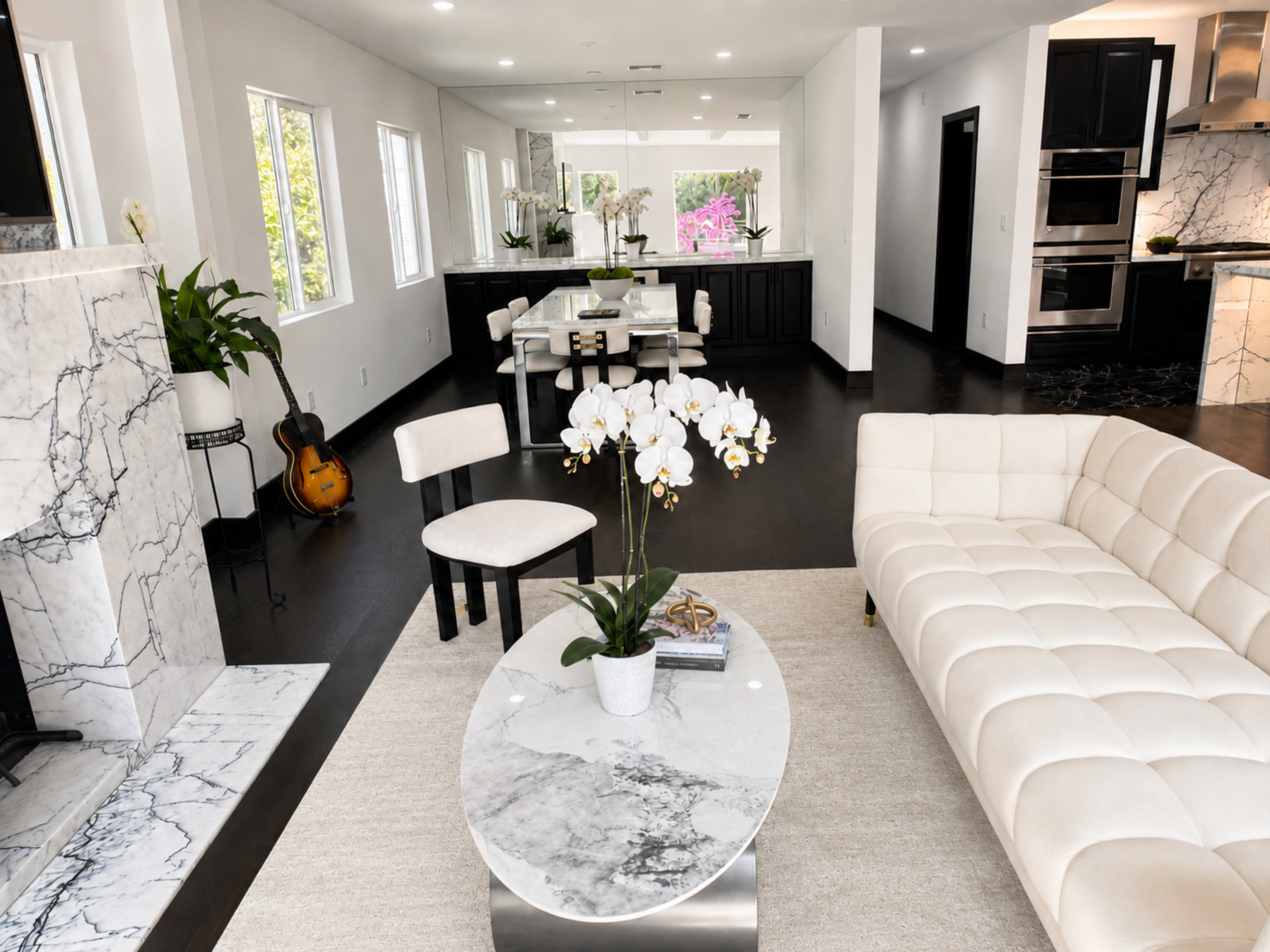 Open concept living and dining room
