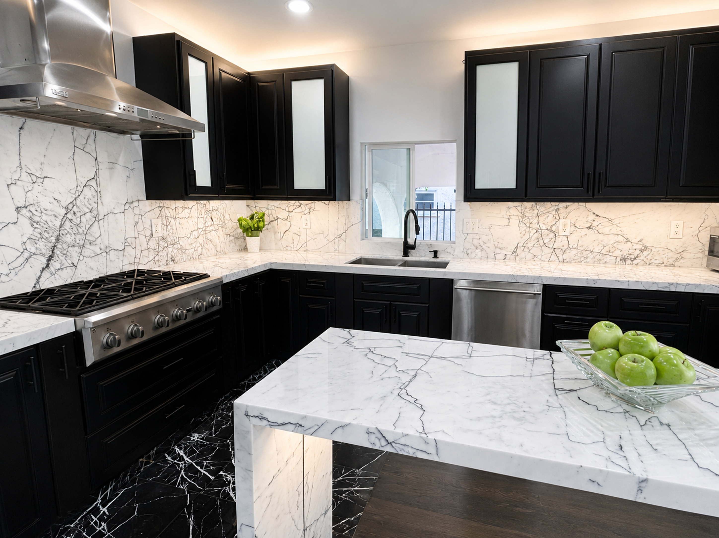 Kitchen island and range